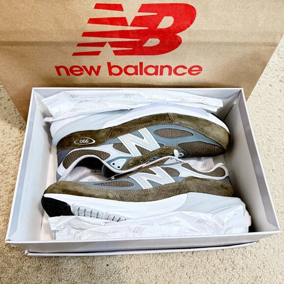 $399 Authentic NEW BALANCE U990OG6 Made in USA Men\'s Green Gray Trainers Sz.10.5 main image 13